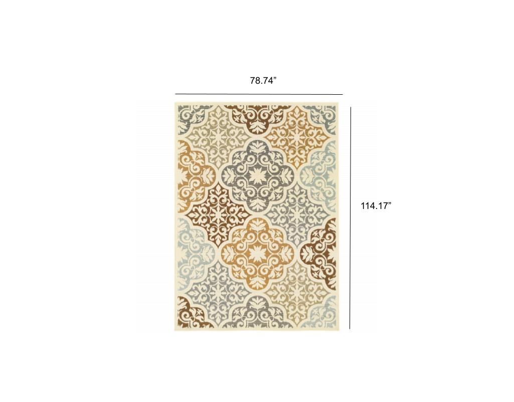 2' X 8' Gray and Ivory Moroccan Indoor Outdoor Area Rug