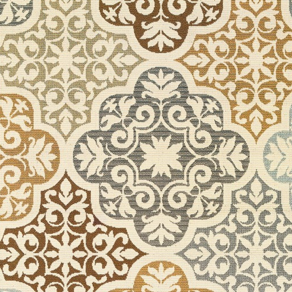 2' X 8' Gray and Ivory Moroccan Indoor Outdoor Area Rug