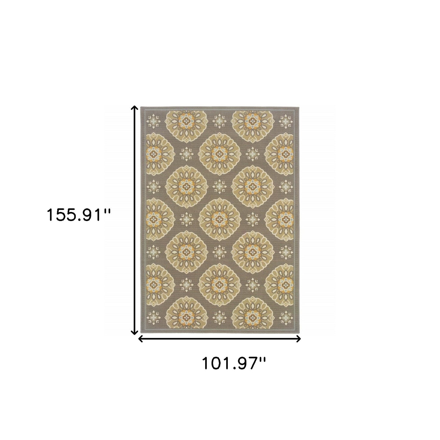 7' x 10' Gray Moroccan Indoor Outdoor Area Rug