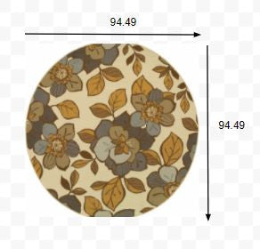 4' x 6' Gray and Ivory Floral Indoor Outdoor Area Rug