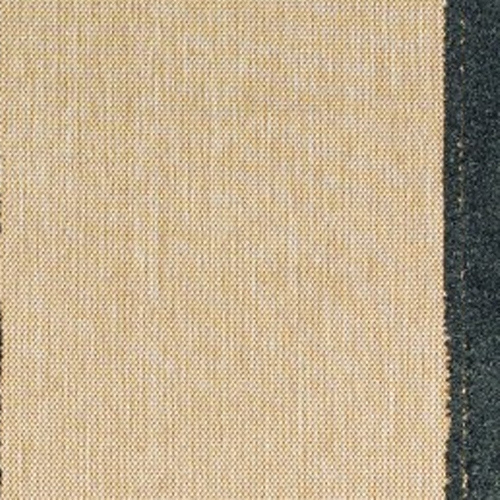 4' x 5' Beige and Black Indoor Outdoor Area Rug