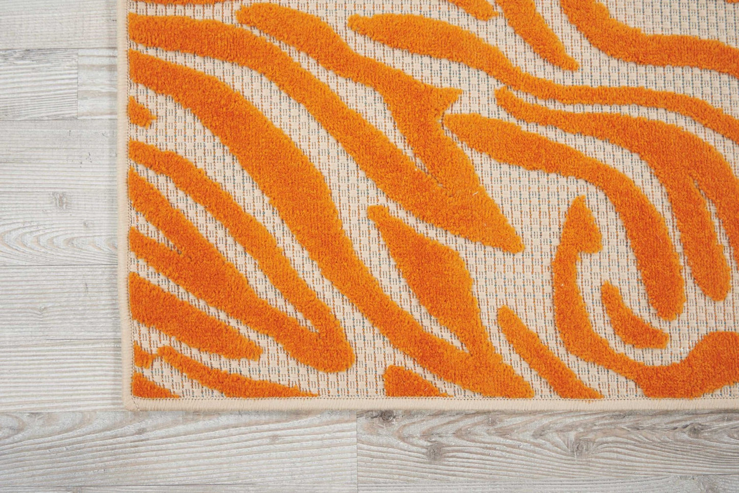 3' X 4' Orange And Ivory Abstract Stain Resistant Indoor Outdoor Area Rug
