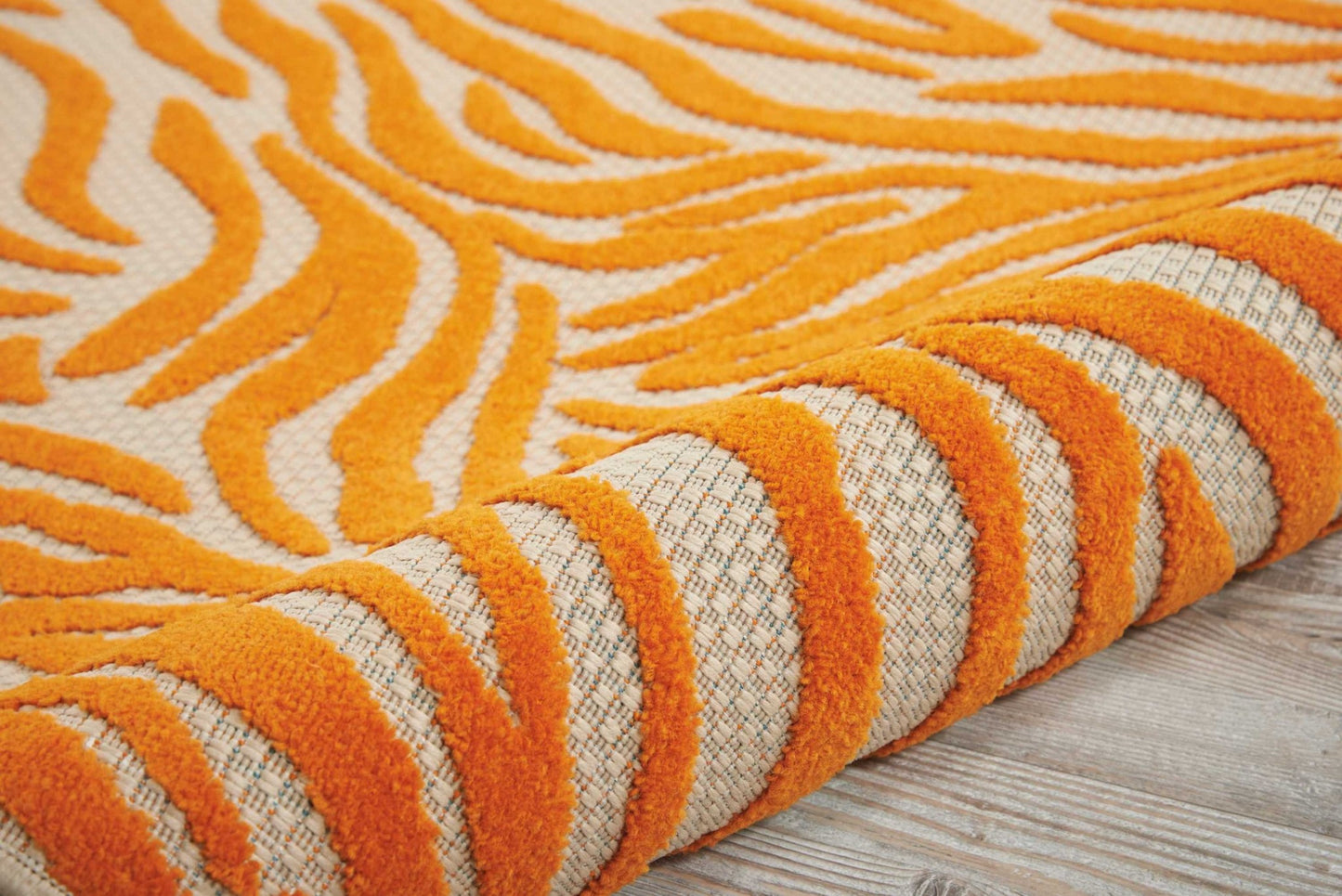 3' X 4' Orange And Ivory Abstract Stain Resistant Indoor Outdoor Area Rug