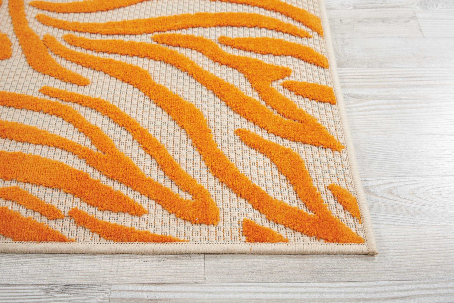 3' X 4' Orange And Ivory Abstract Stain Resistant Indoor Outdoor Area Rug