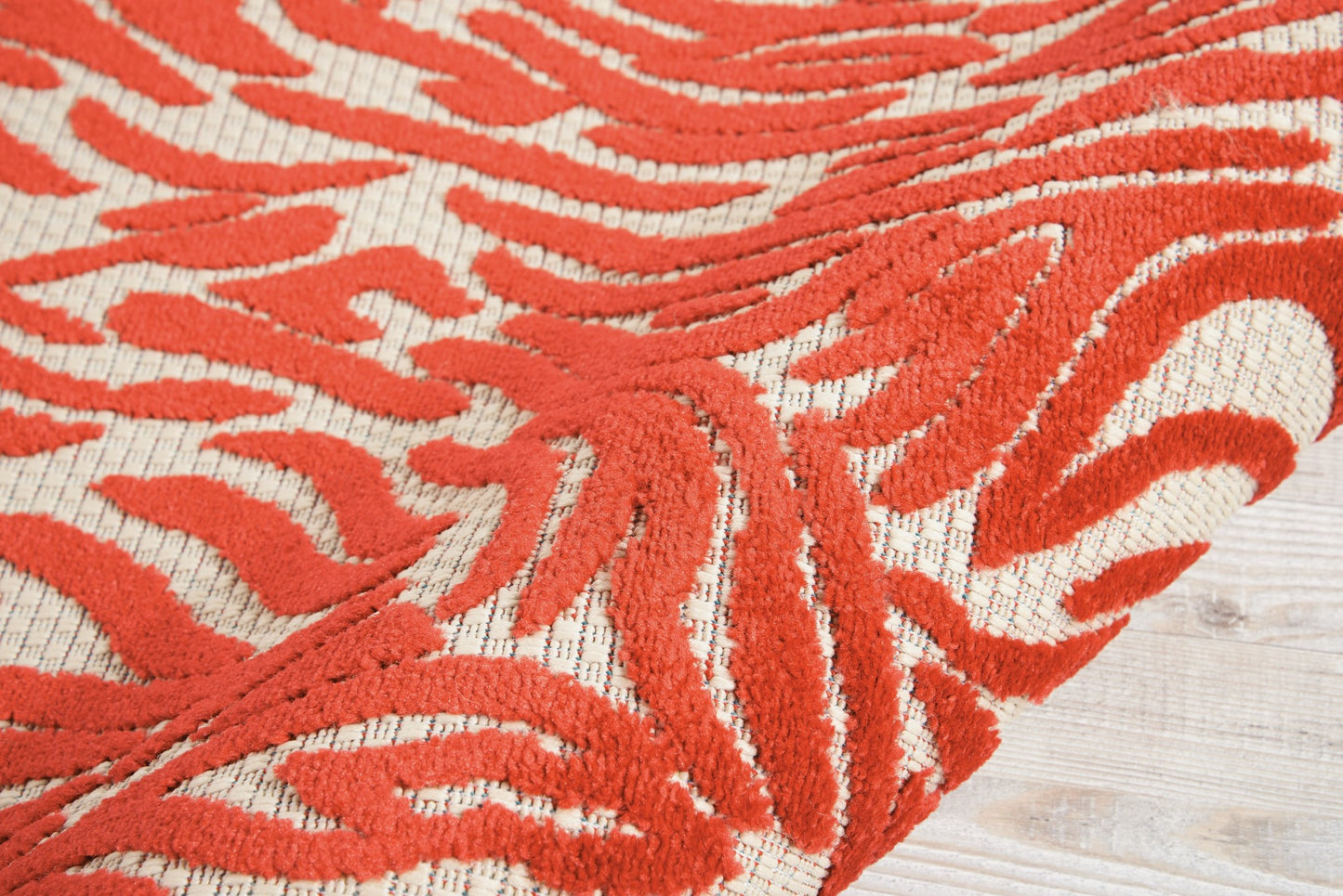 3' X 4' Orange And Ivory Abstract Stain Resistant Indoor Outdoor Area Rug