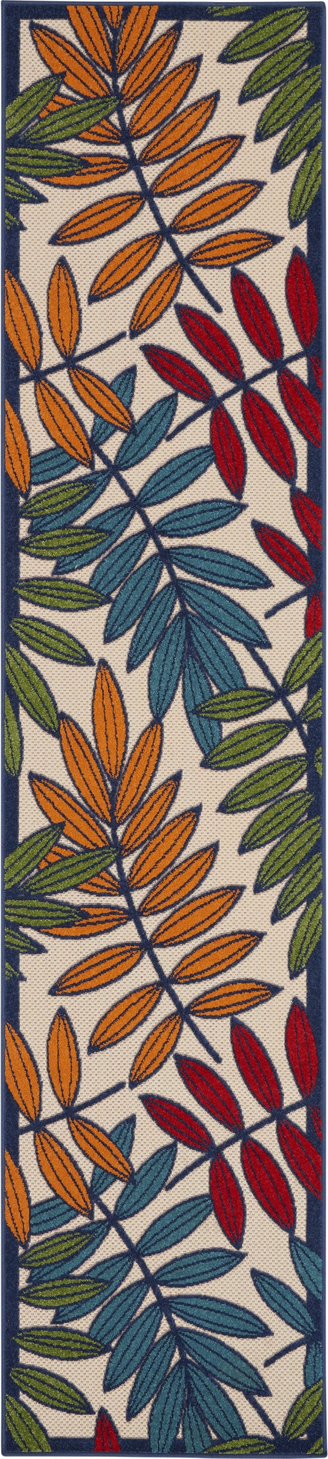 3' X 4' Ivory And Blue Floral Indoor Outdoor Area Rug