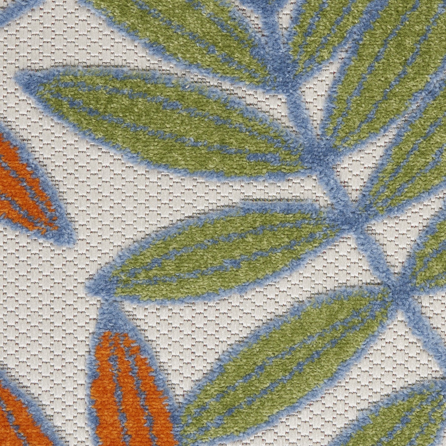 3' X 4' Ivory And Blue Floral Indoor Outdoor Area Rug