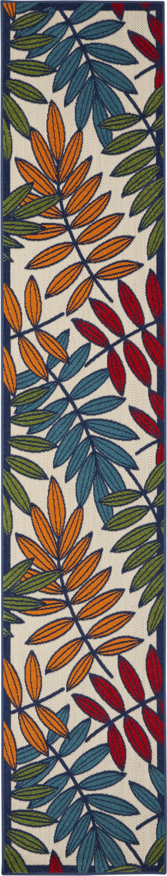 3' X 4' Ivory And Blue Floral Indoor Outdoor Area Rug