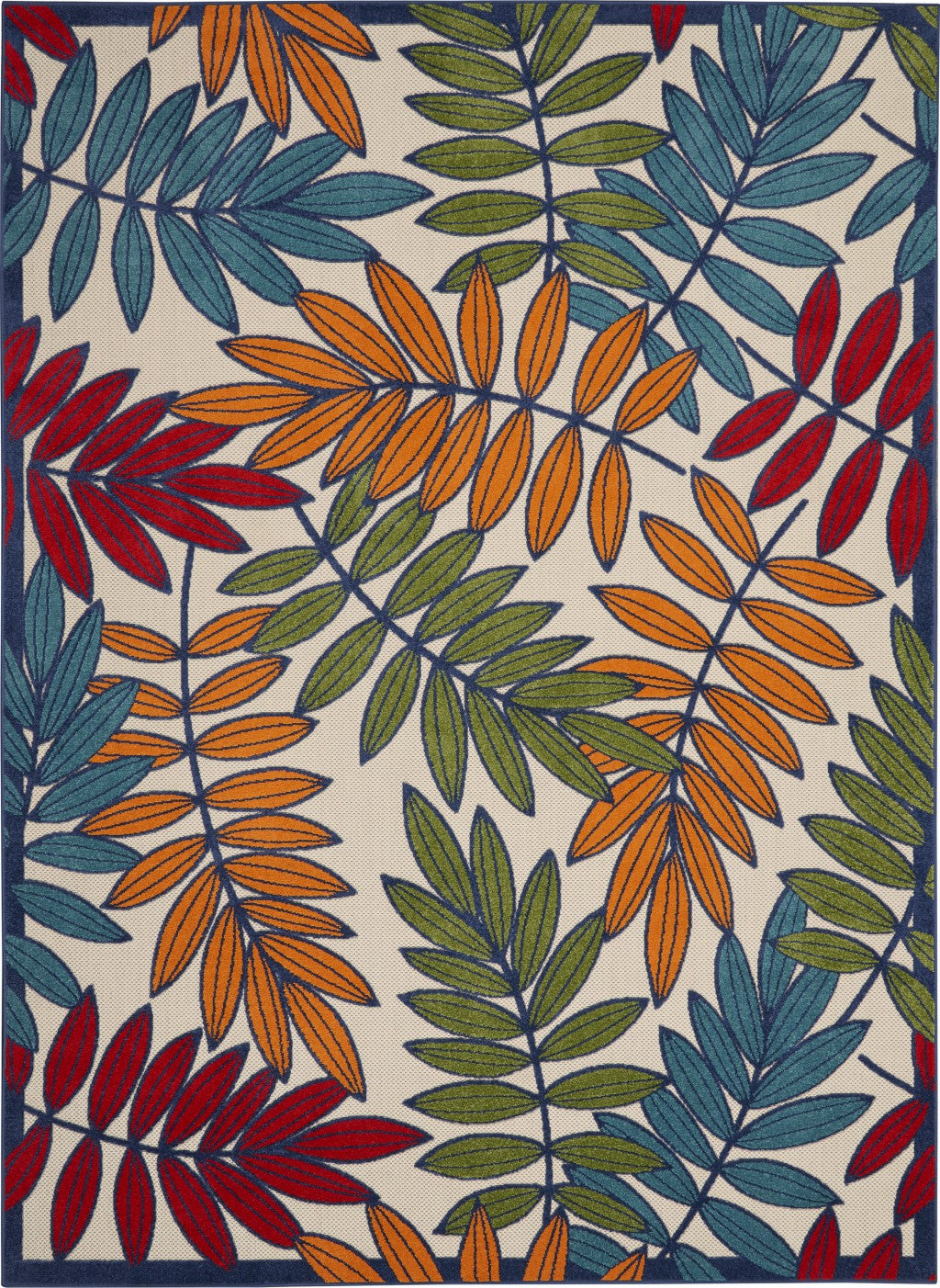 3' X 4' Ivory And Blue Floral Indoor Outdoor Area Rug
