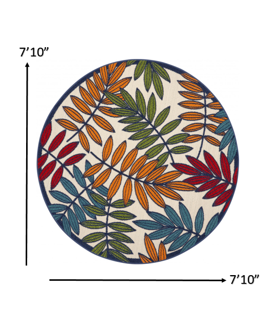 3' X 4' Ivory And Blue Floral Indoor Outdoor Area Rug