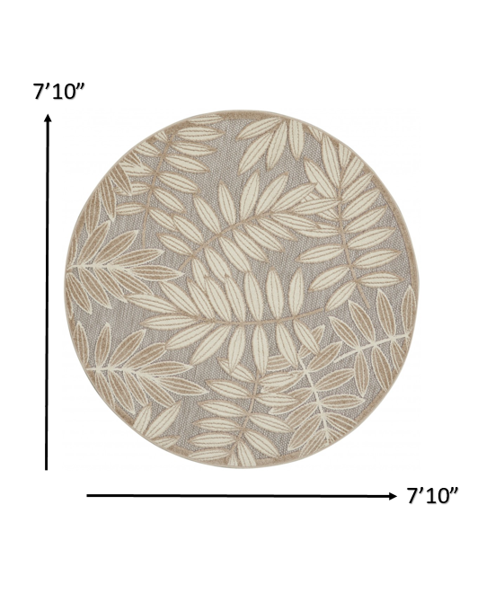12' Runner Gray And Ivory Floral Indoor Outdoor Runner Rug