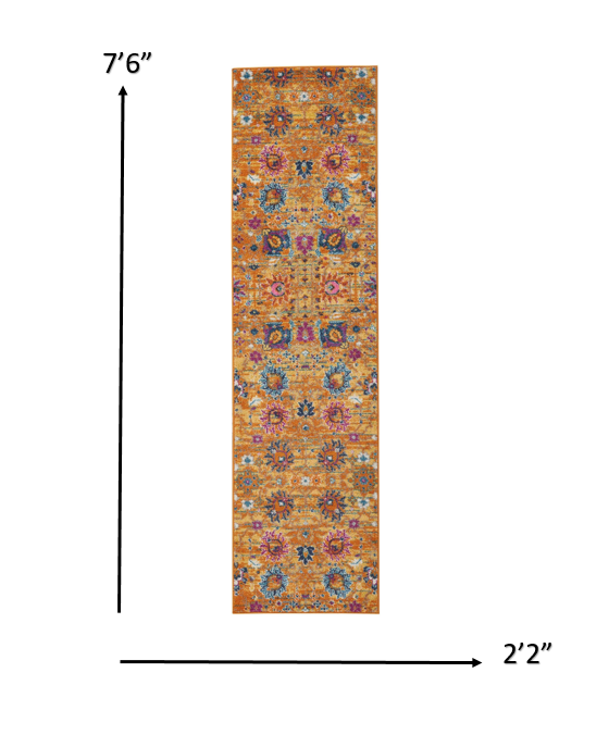 5' X 7' Sunset Floral Power Loom Area Rug
