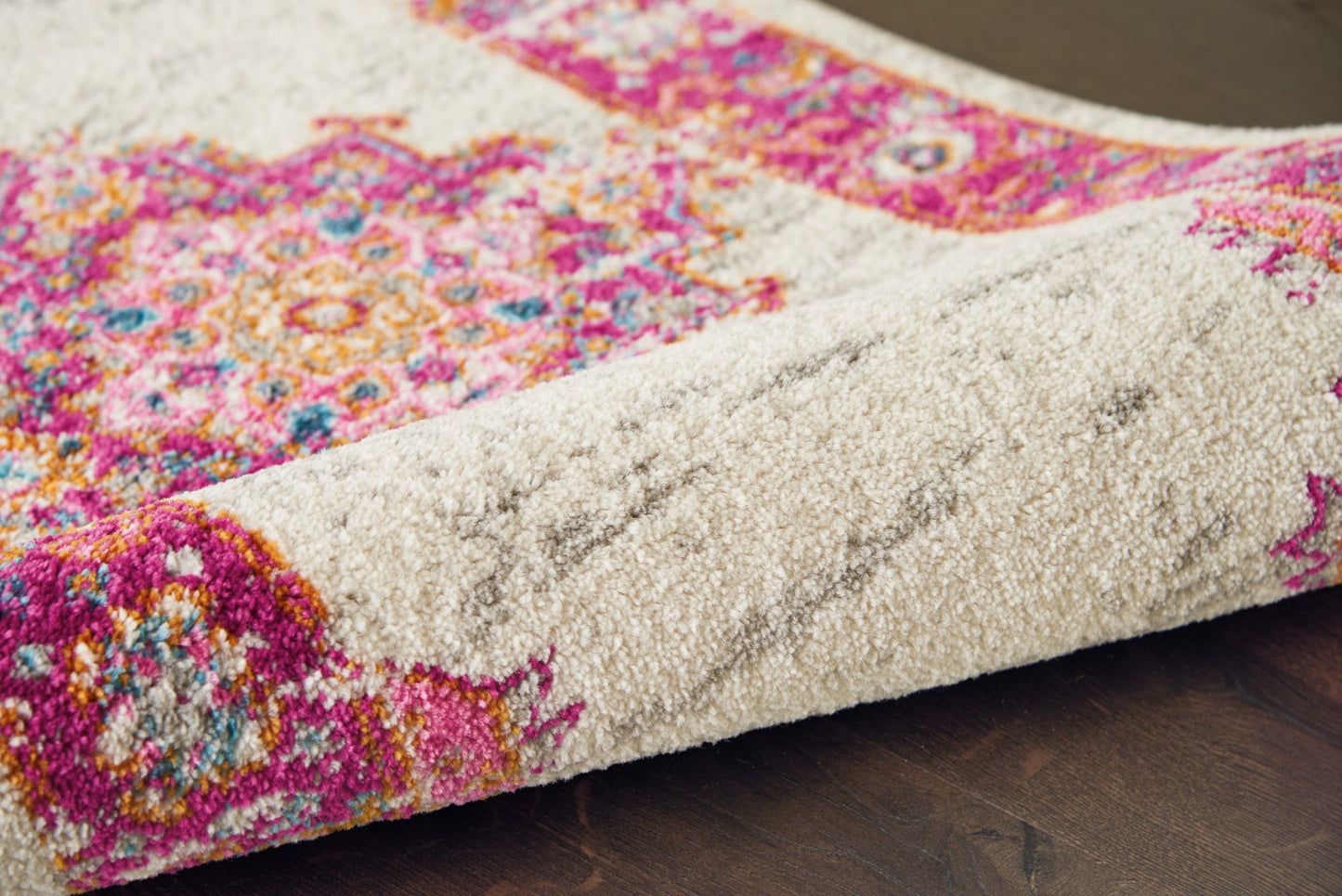8' Fuchsia Power Loom Runner Rug