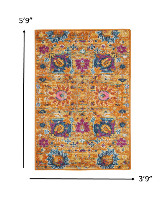 5' X 7' Sunset Floral Power Loom Area Rug