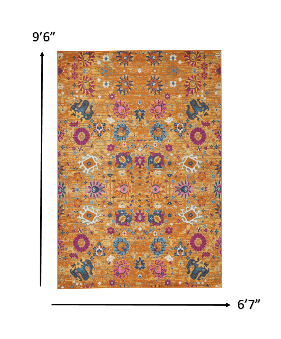 5' X 7' Sunset Floral Power Loom Area Rug