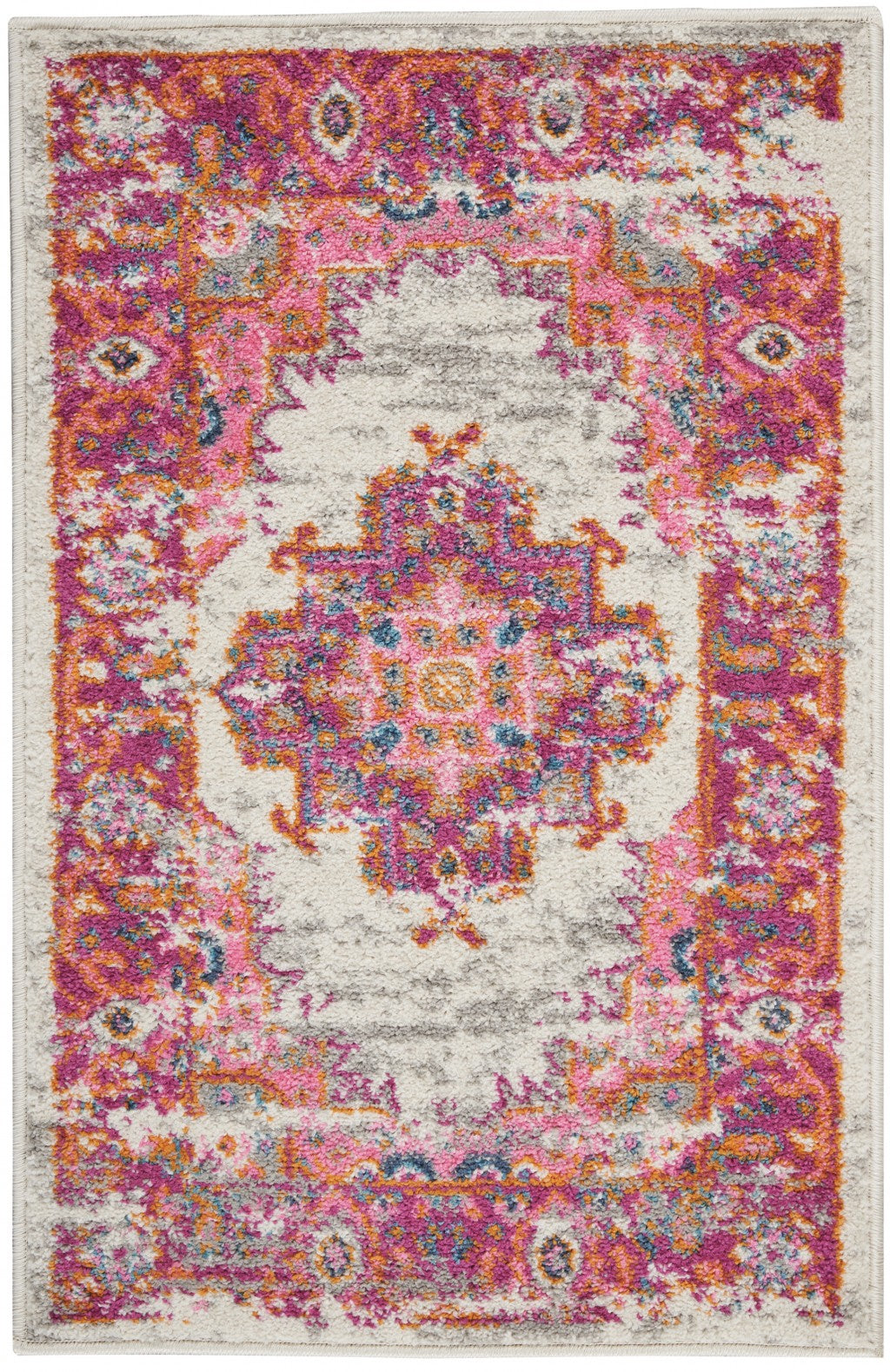 8' Fuchsia Power Loom Runner Rug