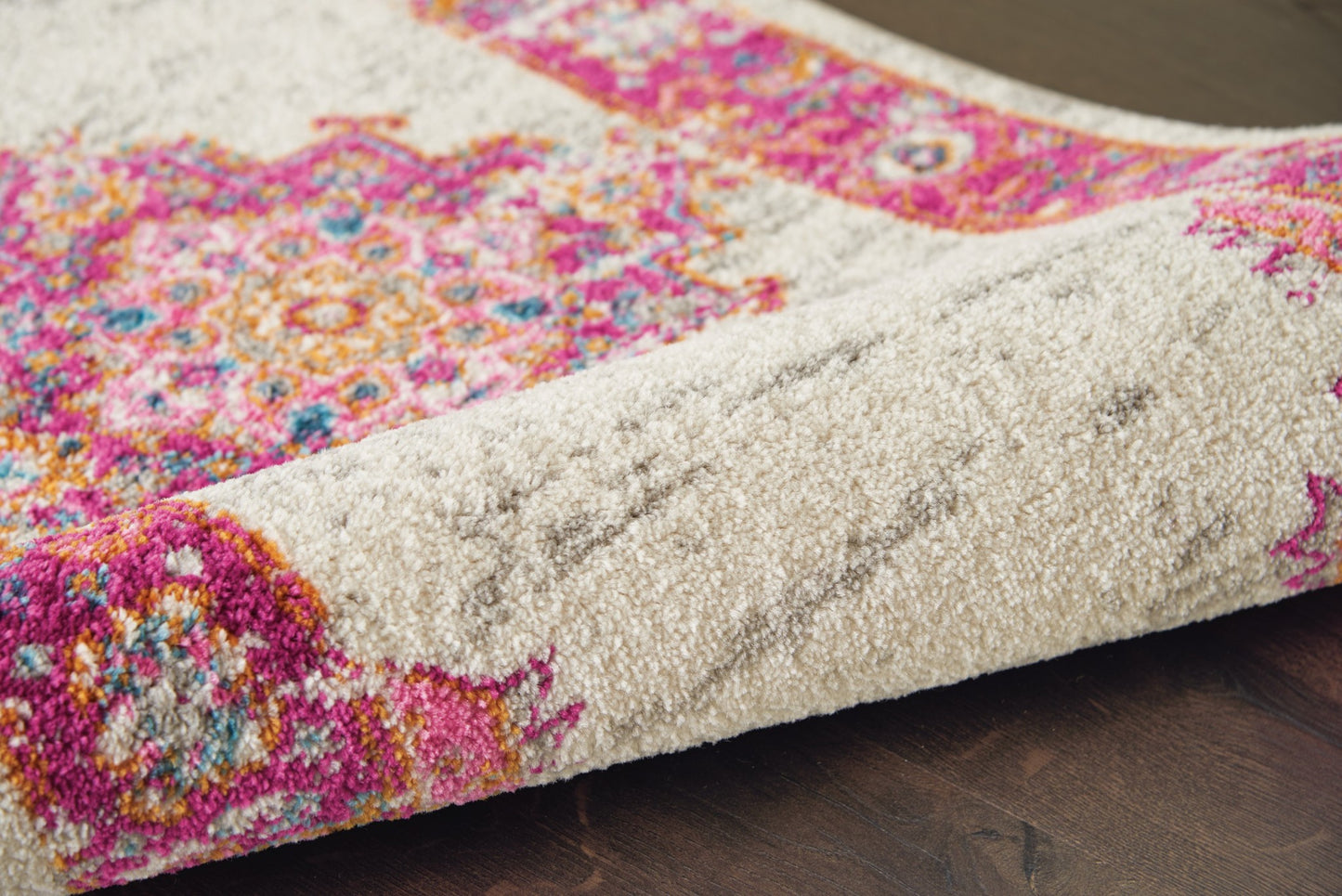 8' Fuchsia Power Loom Runner Rug
