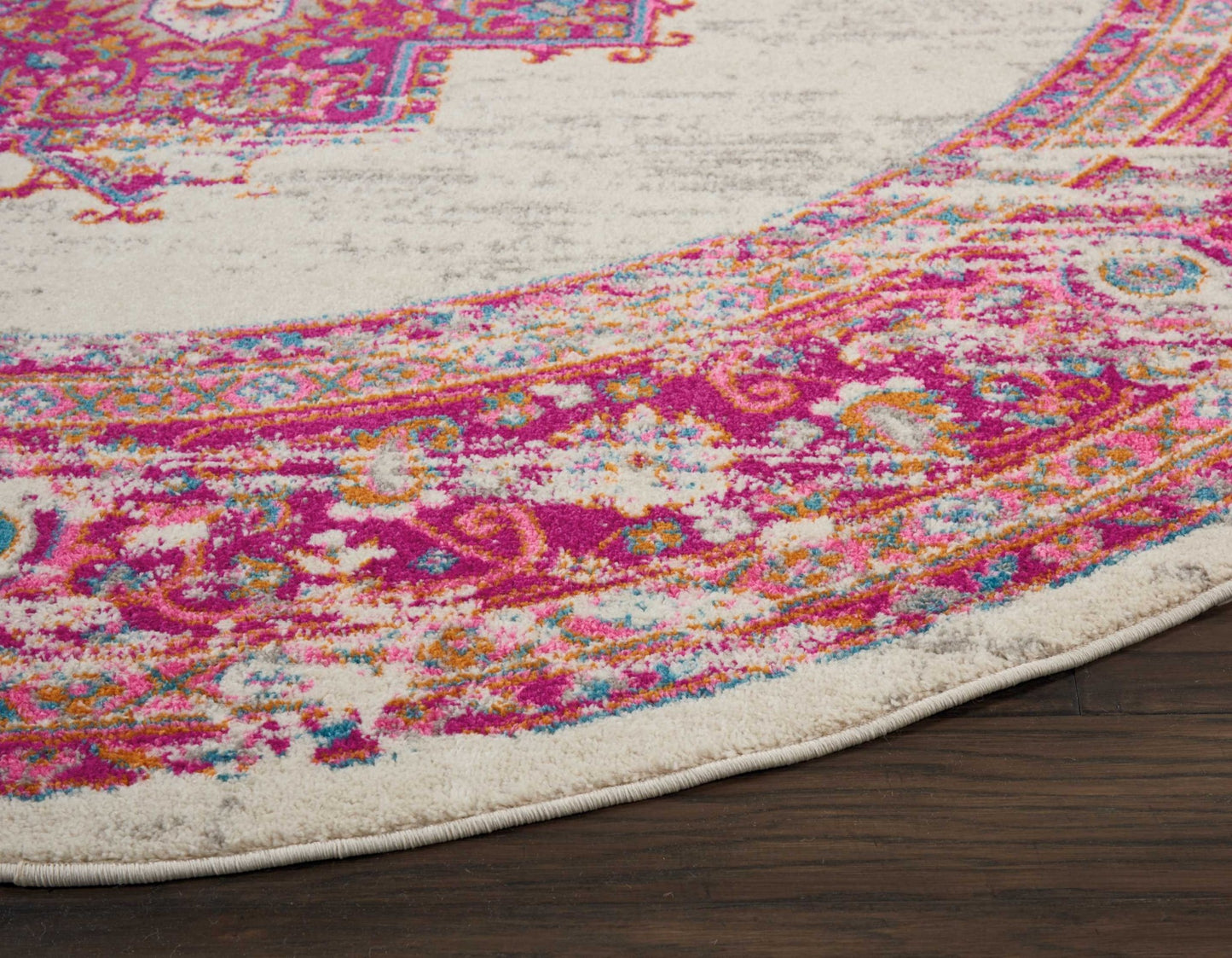 8' Fuchsia Power Loom Runner Rug