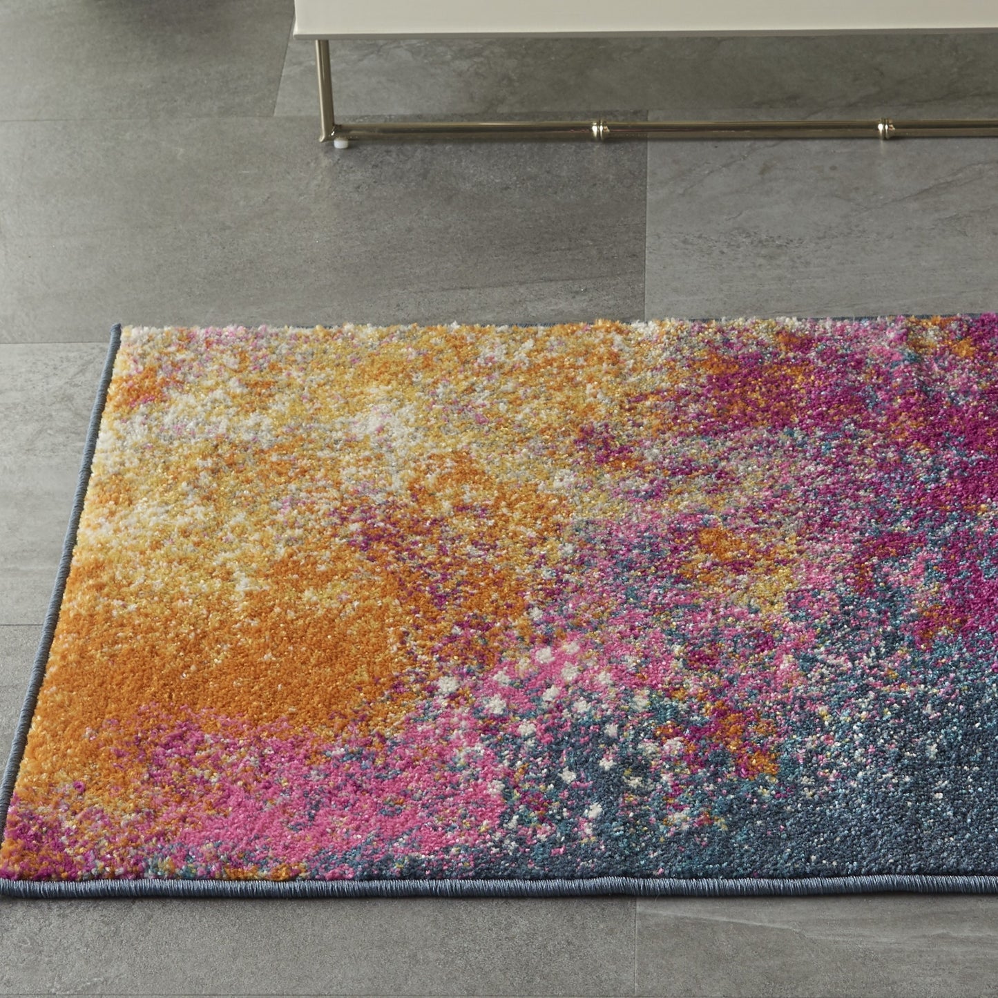 5' Sunset Round Abstract Power Loom Area Rug