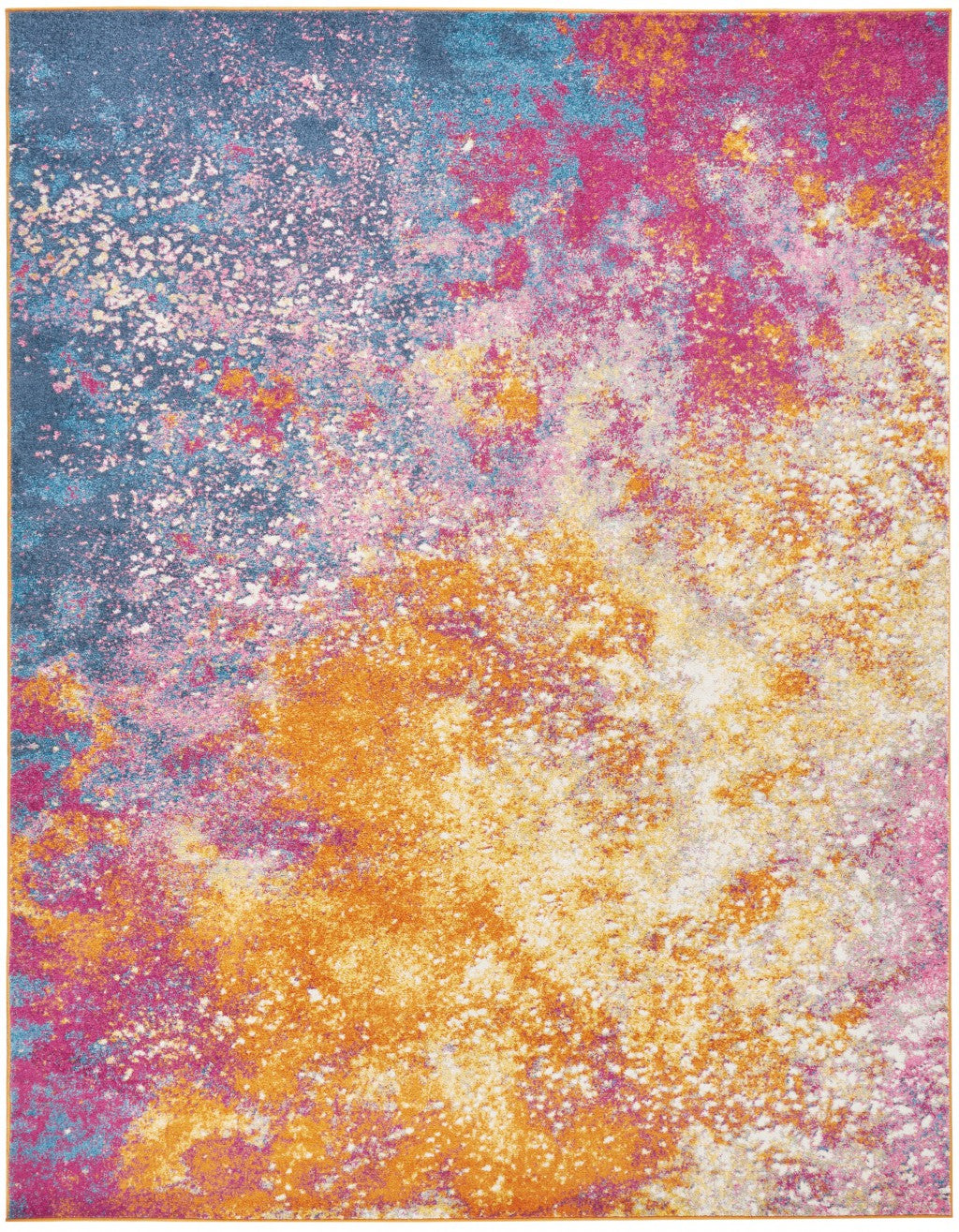 5' Sunset Round Abstract Power Loom Area Rug
