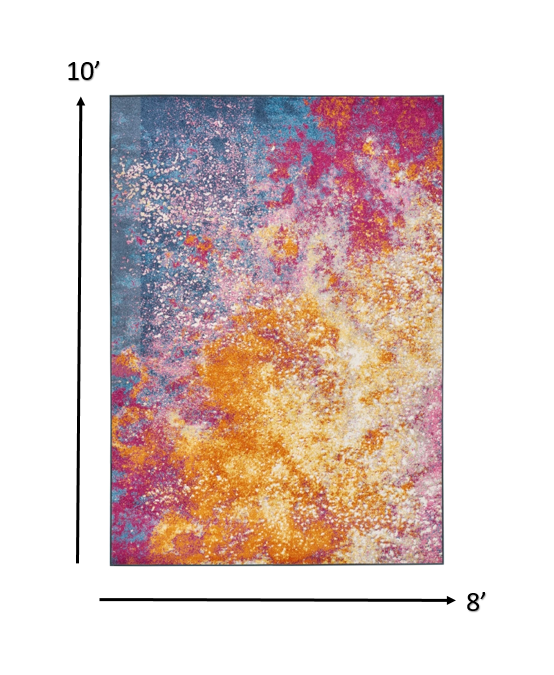 5' Sunset Round Abstract Power Loom Area Rug