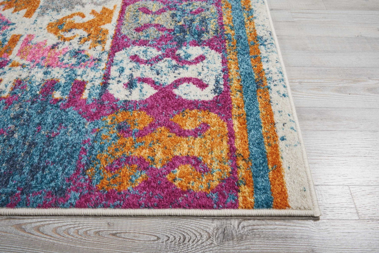 2’ X 3’ Ivory And Magenta Tribal Pattern Scatter Rug