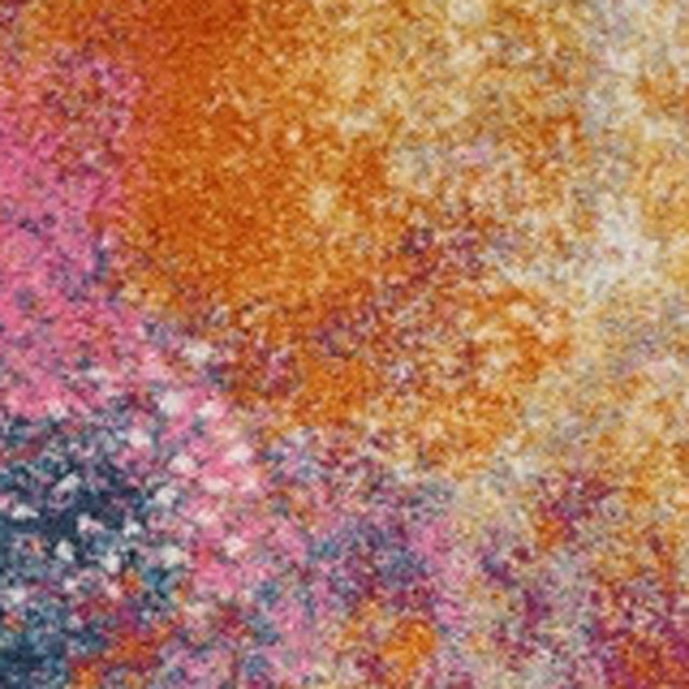 5' Sunset Round Abstract Power Loom Area Rug