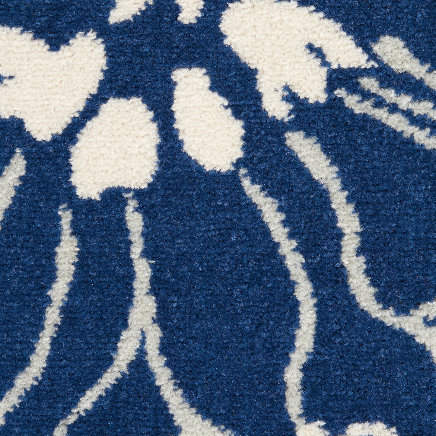 5' Blue And Ivory Round Floral Dhurrie Area Rug