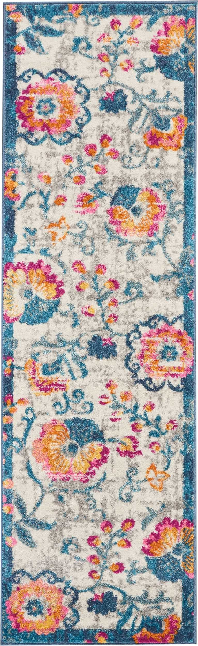 5' X 7' Ivory Floral Dhurrie Area Rug