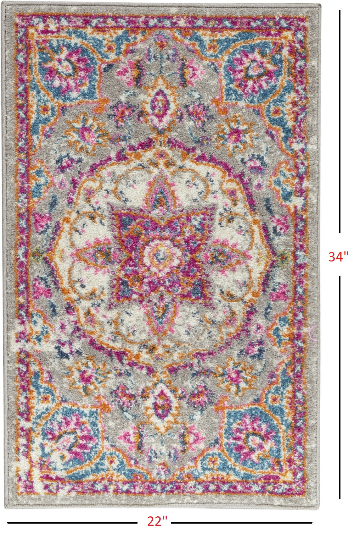 7' X 10' Pink And Gray Power Loom Area Rug