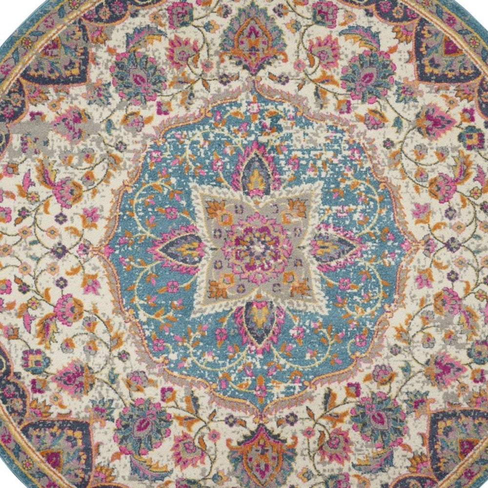 5' X 7' Pink And Green Dhurrie Area Rug