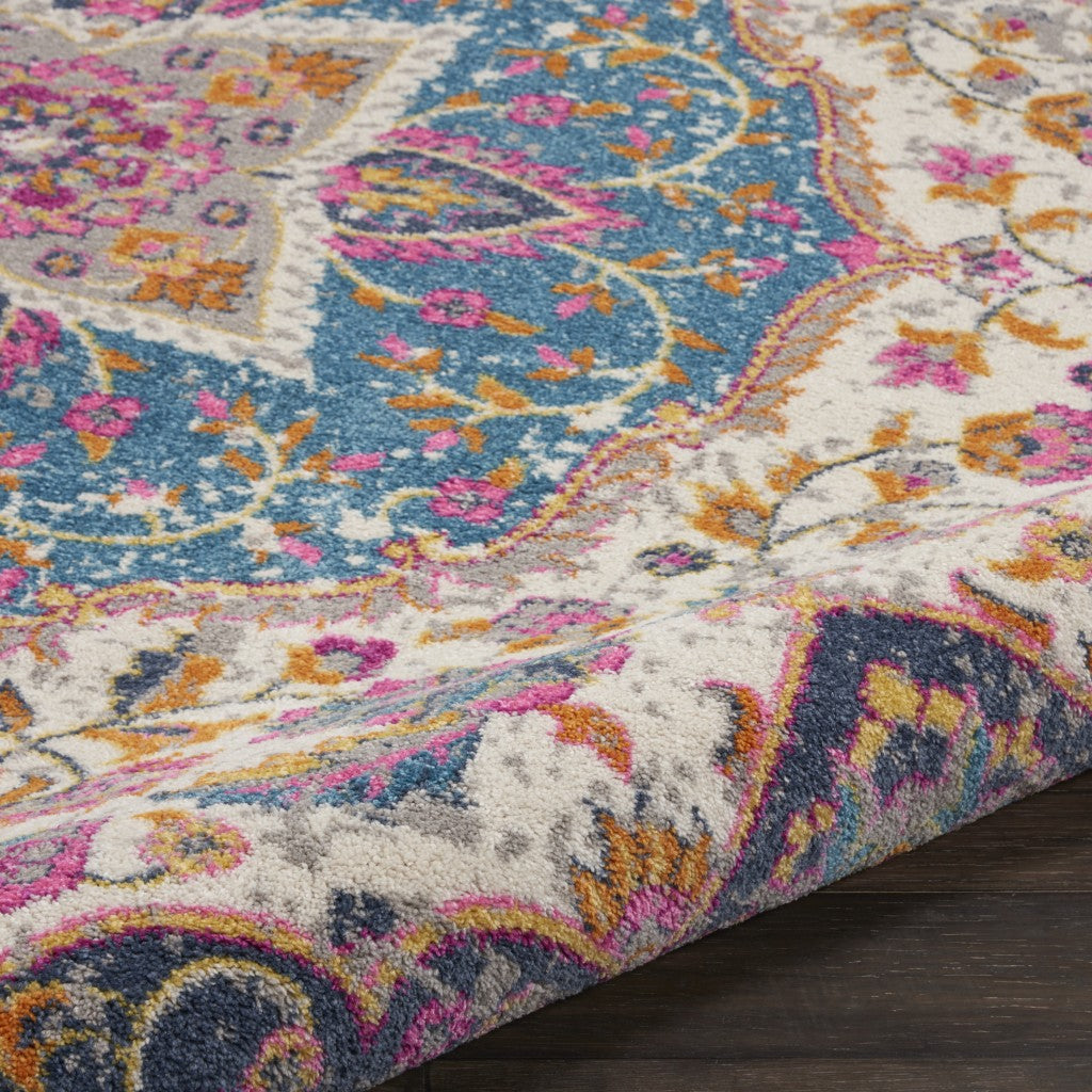 5' X 7' Pink And Green Dhurrie Area Rug