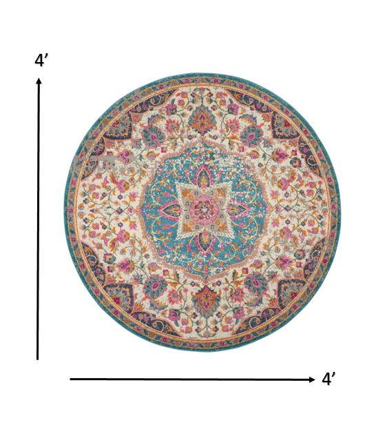 5' X 7' Pink And Green Dhurrie Area Rug