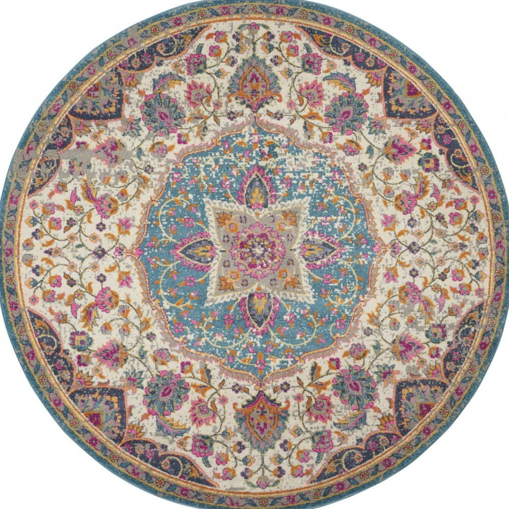 5' X 7' Pink And Green Dhurrie Area Rug