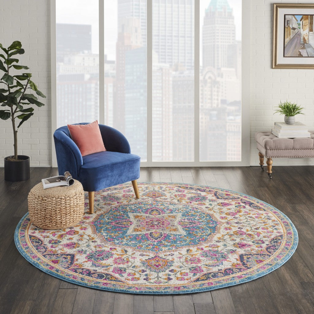 5' X 7' Pink And Green Dhurrie Area Rug