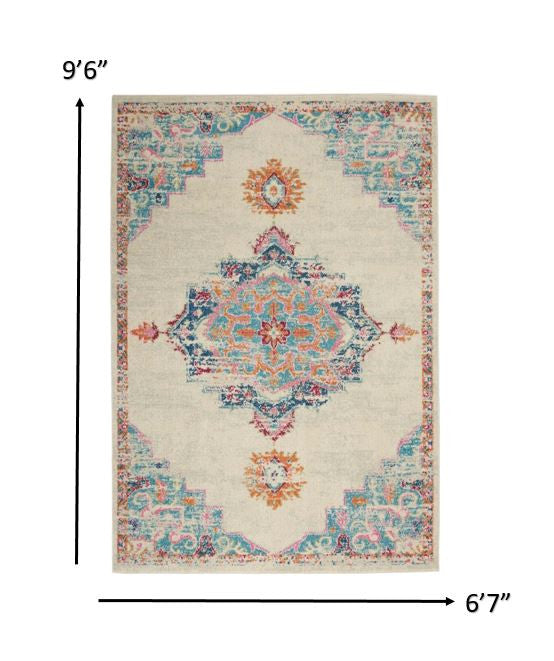 4' X 6' Gray And Ivory Power Loom Area Rug