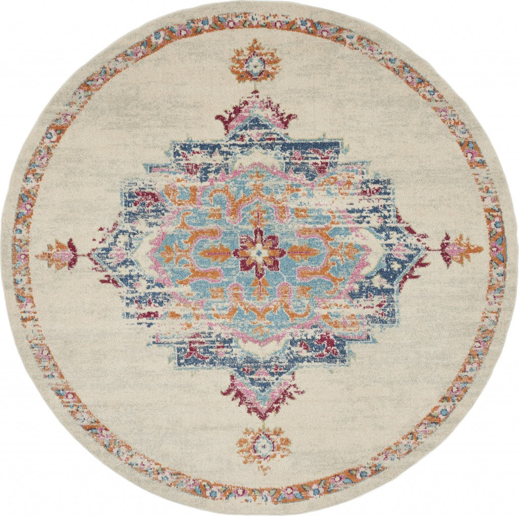 4' X 6' Gray And Ivory Power Loom Area Rug