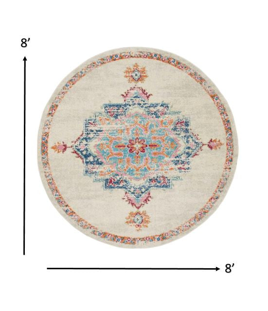 4' X 6' Gray And Ivory Power Loom Area Rug