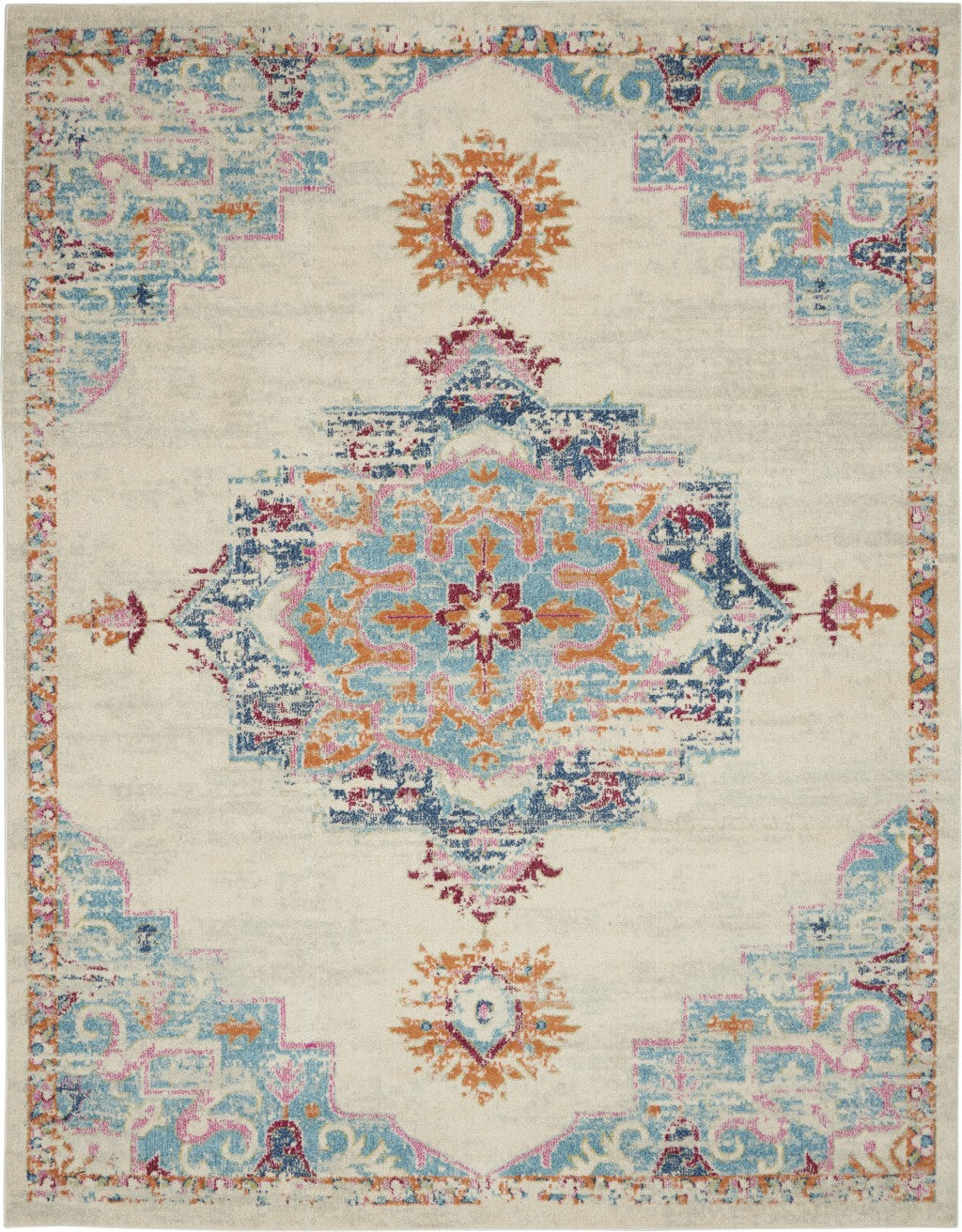 4' X 6' Gray And Ivory Power Loom Area Rug
