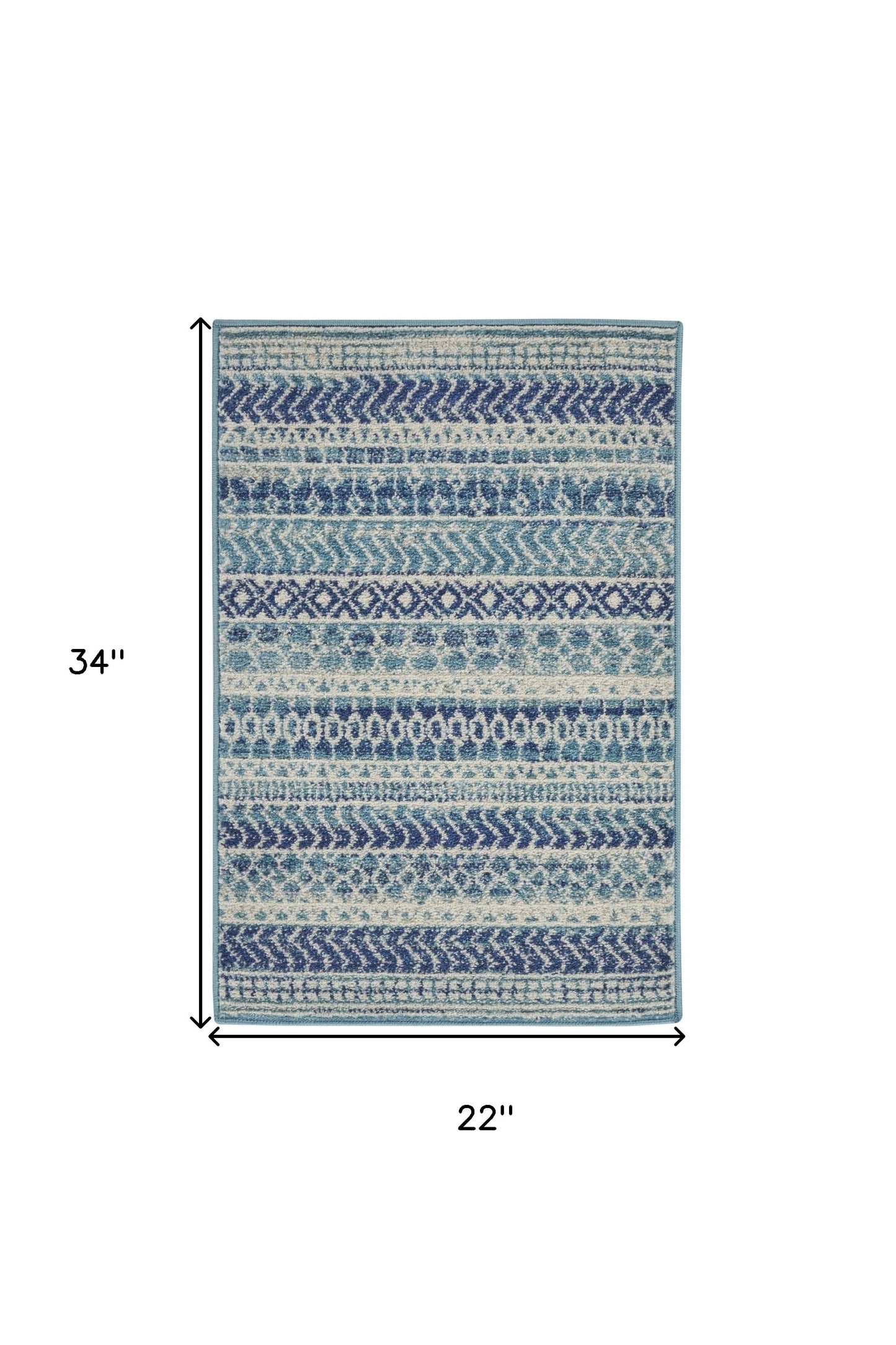 5' X 7' Navy Blue Southwestern Power Loom Area Rug