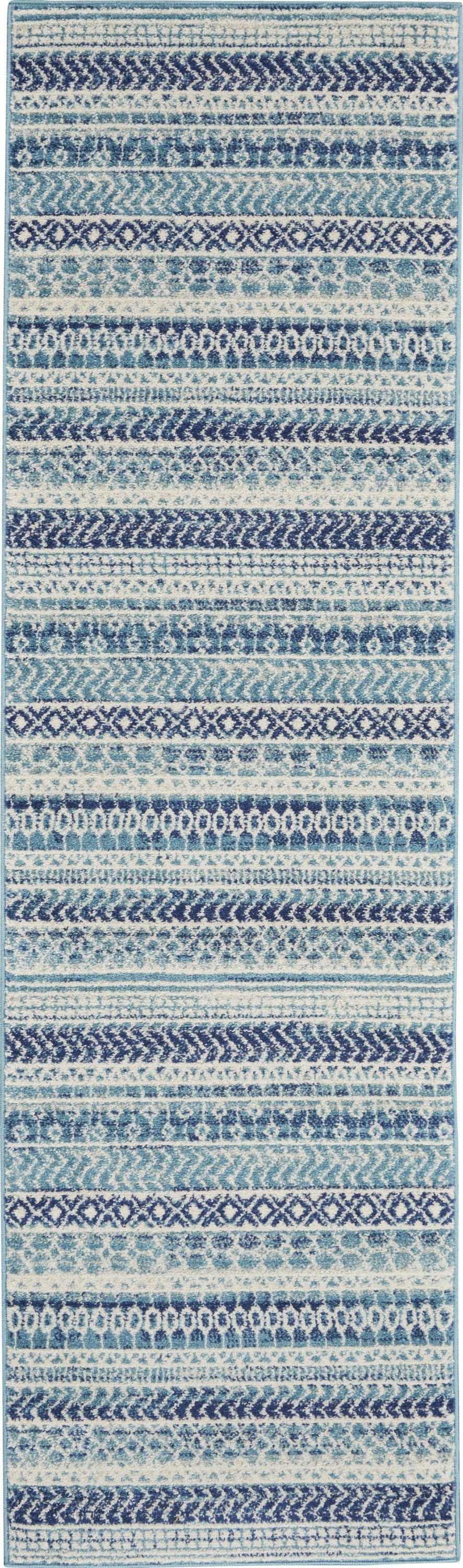 5' X 7' Navy Blue Southwestern Power Loom Area Rug