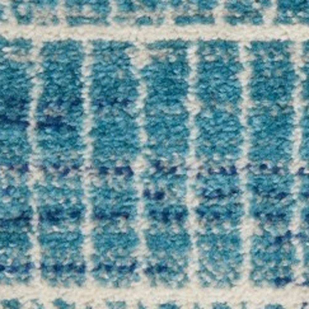 5' X 7' Navy Blue Southwestern Power Loom Area Rug