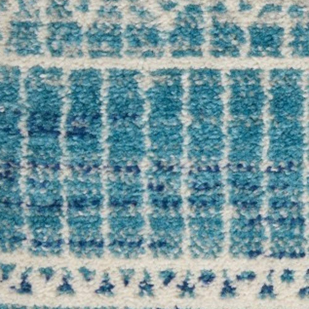 5' X 7' Navy Blue Southwestern Power Loom Area Rug