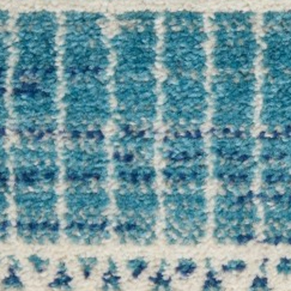 5' X 7' Navy Blue Southwestern Power Loom Area Rug
