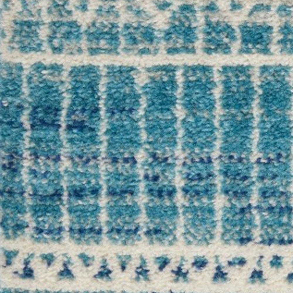 5' X 7' Navy Blue Southwestern Power Loom Area Rug