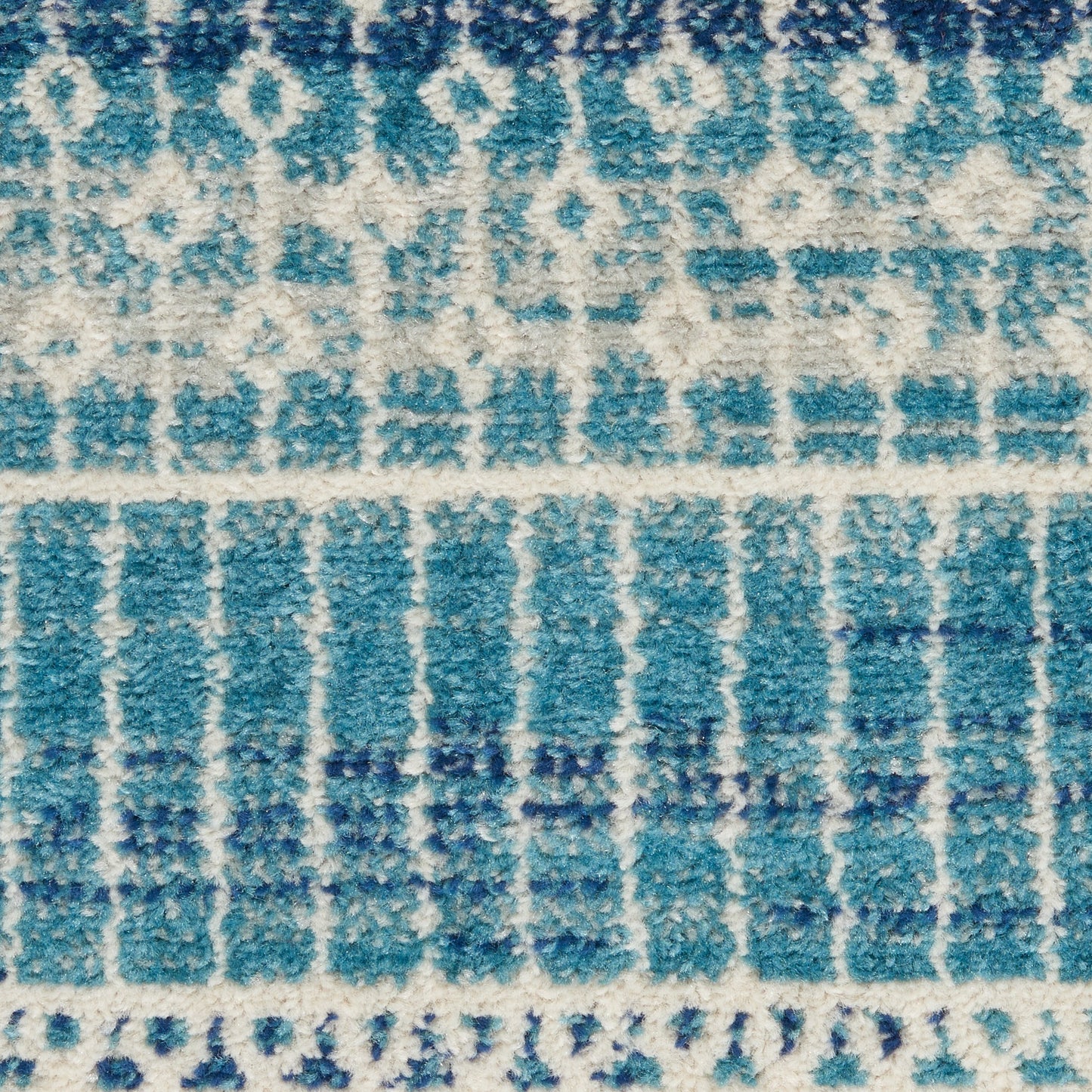 5' X 7' Navy Blue Southwestern Power Loom Area Rug