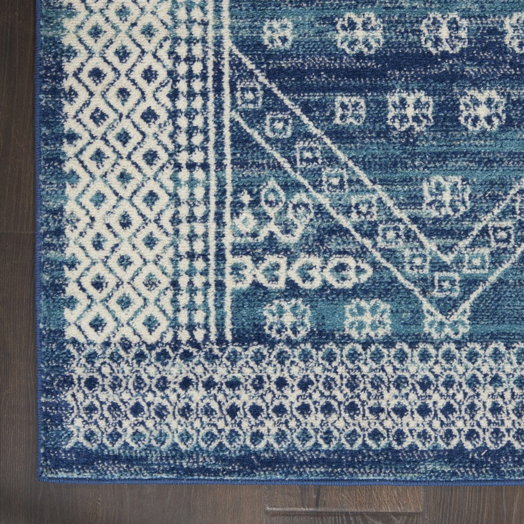 8' Navy Blue Power Loom Runner Rug
