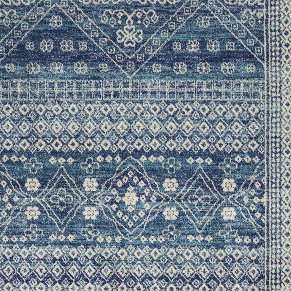 8' Navy Blue Power Loom Runner Rug