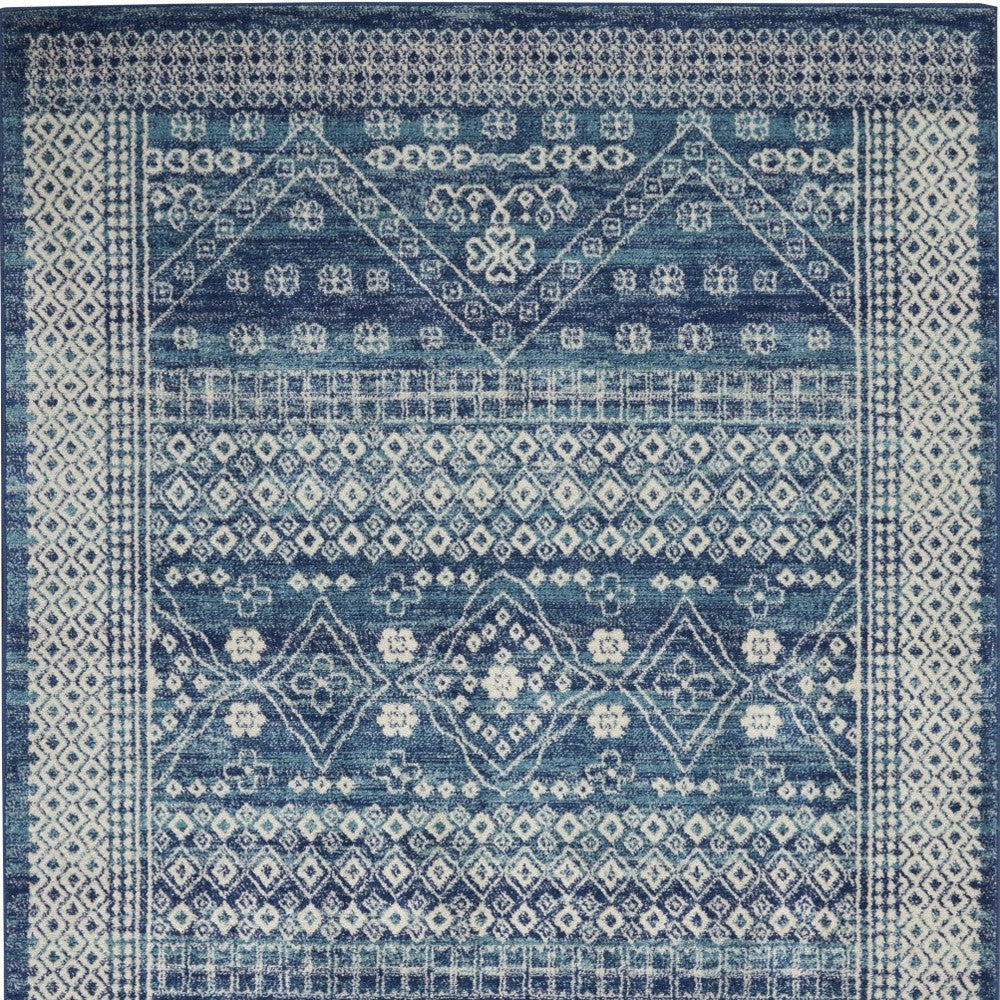 8' Navy Blue Power Loom Runner Rug
