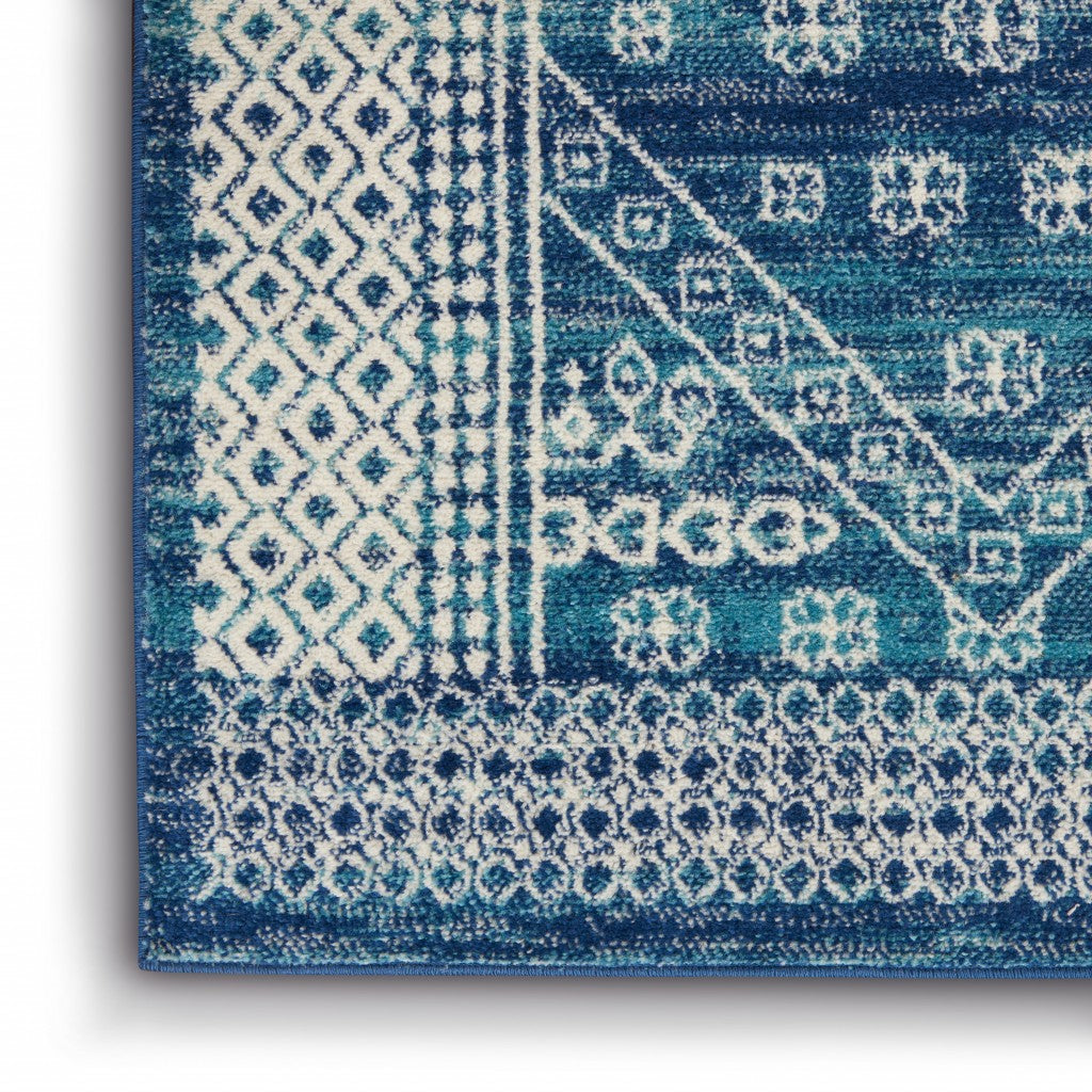 8' Navy Blue Power Loom Runner Rug